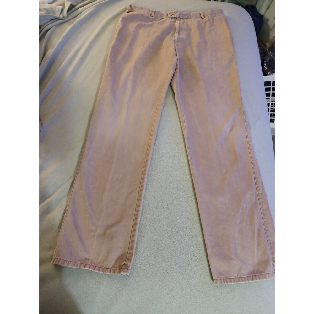 Peter Millar Mens Pants 38 x 35 Brown Tan Pima Cotton Flat Front Casual …